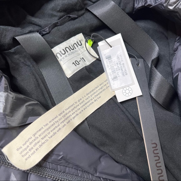 New Nununu Fancy Star Down Coat 10-11 Y Black - Picture 7 of 12